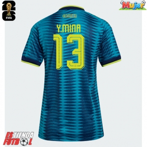 Colombia Yerry Mina #13 Segunda Equipación Mujer Mundial 2026 Manga Corta